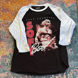 Crank Gameplays Ethan Nestor Black and White Graphic Soft Boi Baseball Tee